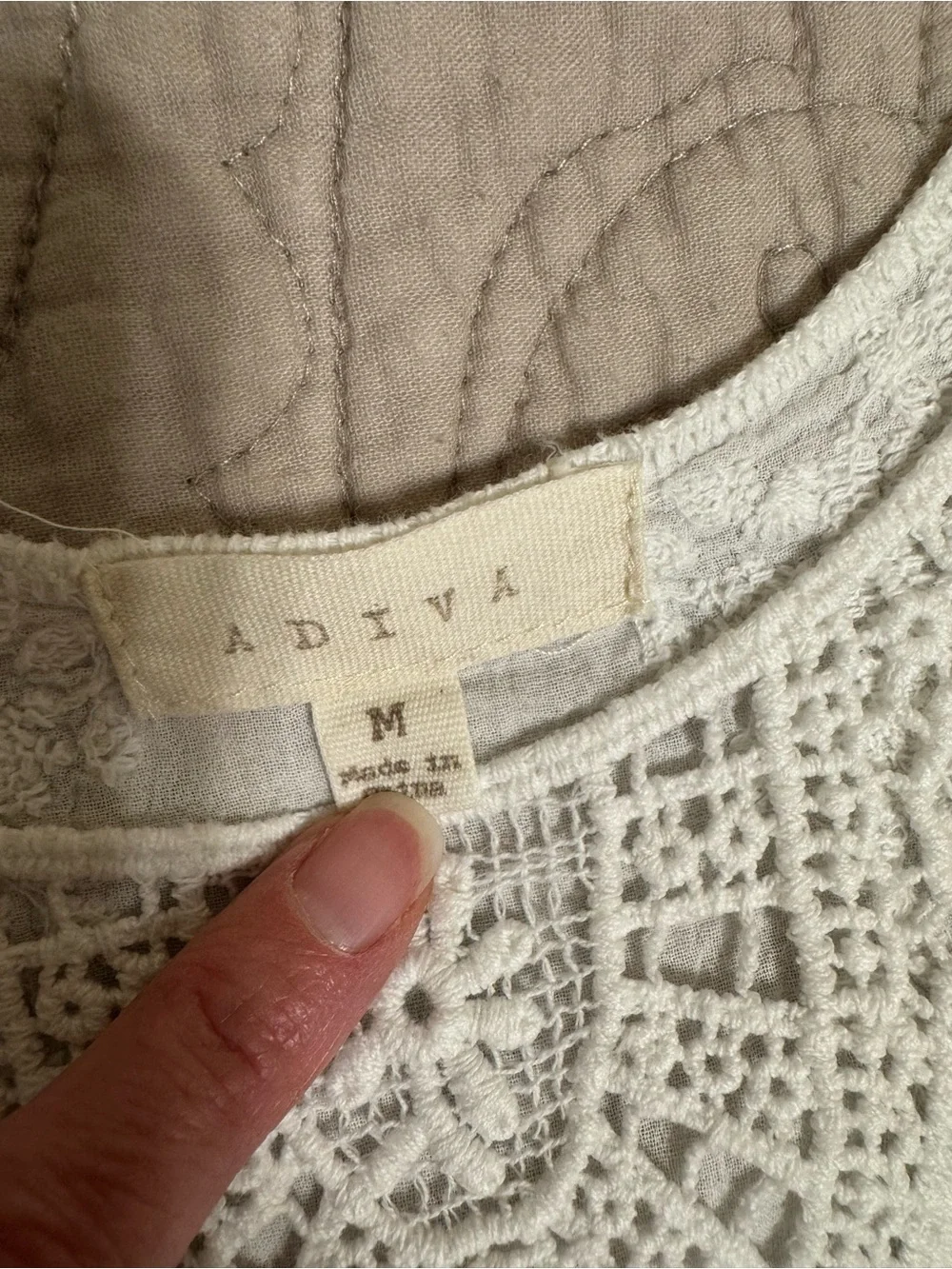 Adiva White Crochet Lace Tank Top - Picture 2 of 8